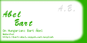 abel bart business card